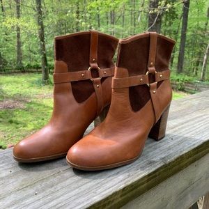 Lauren Ralph Lauren leather and suede booties.